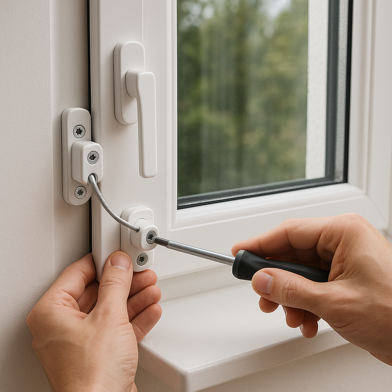 Ein Bild, das eine Fenstersicherung darstellt.