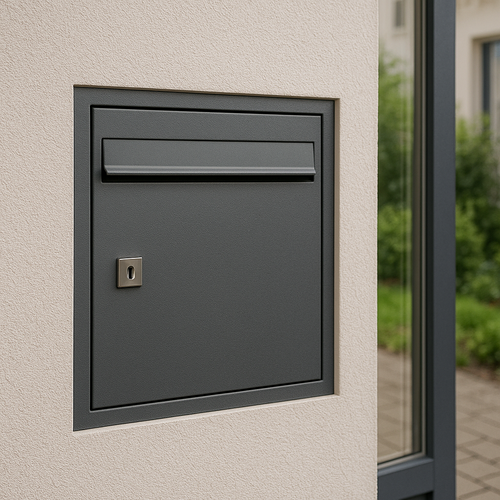 Ein Bild, dass einen Briefkasten in Unterputzmontage darstellt.