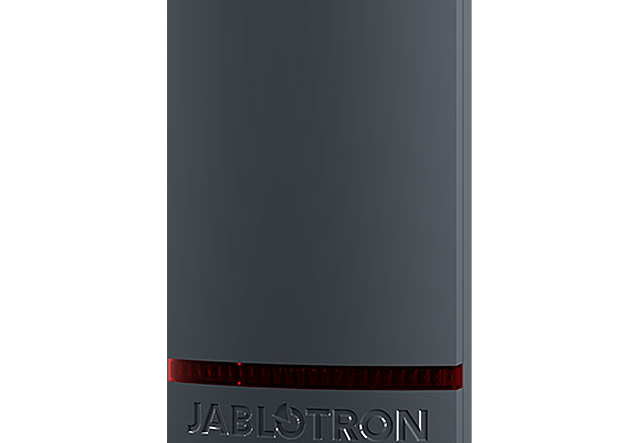 Hi-Systems/Jablotron Ein Bild, dass die Sirene einer Alarmanlage darstellt.